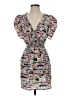 Peppermint 100% Polyester Print Tan Cocktail Dress Size S - photo 1