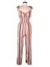 Derek Heart 100% Rayon Stripes Red Jumpsuit Size L - photo 1