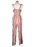 Derek Heart 100% Rayon Stripes Red Jumpsuit Size L - photo 2