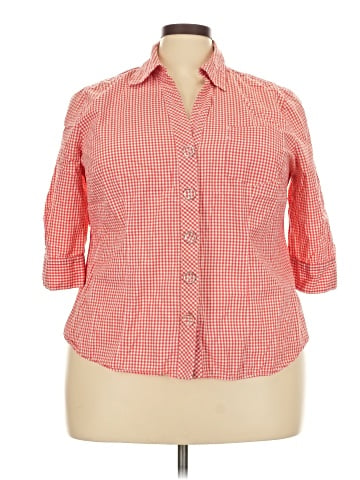 Liz & Co. 3/4 Sleeve Button-Down Shirt (view 1)
