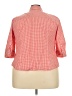 Liz & Co. Checkered-gingham Red 3/4 Sleeve Button-Down Shirt Size 3X - photo 2