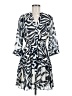 MNG 100% Polyester Print Blue Casual Dress Size 8 - photo 1
