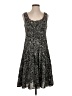 Sigrid Olsen 100% Silk Animal Print Gray Cocktail Dress Size 4 - photo 1