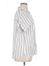 Peach 100% Rayon Stripes Silver Short Sleeve Blouse Size 1X - photo 4