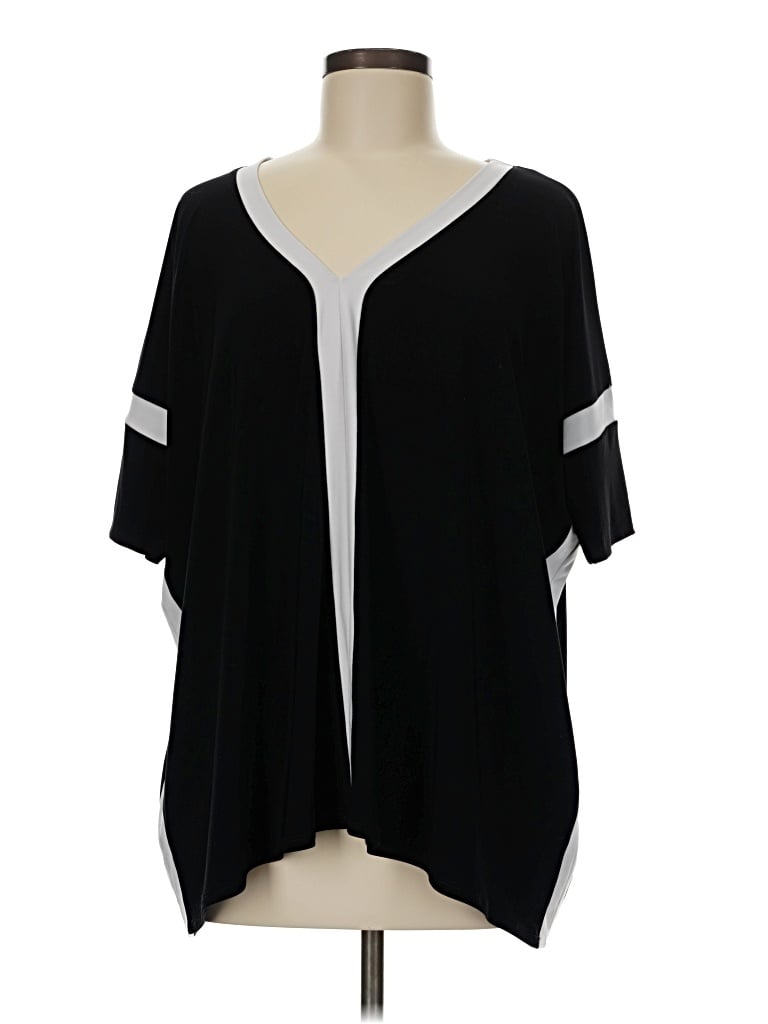 Pre-owned Joseph Ribkoff Short Sleeve Blouse In Black