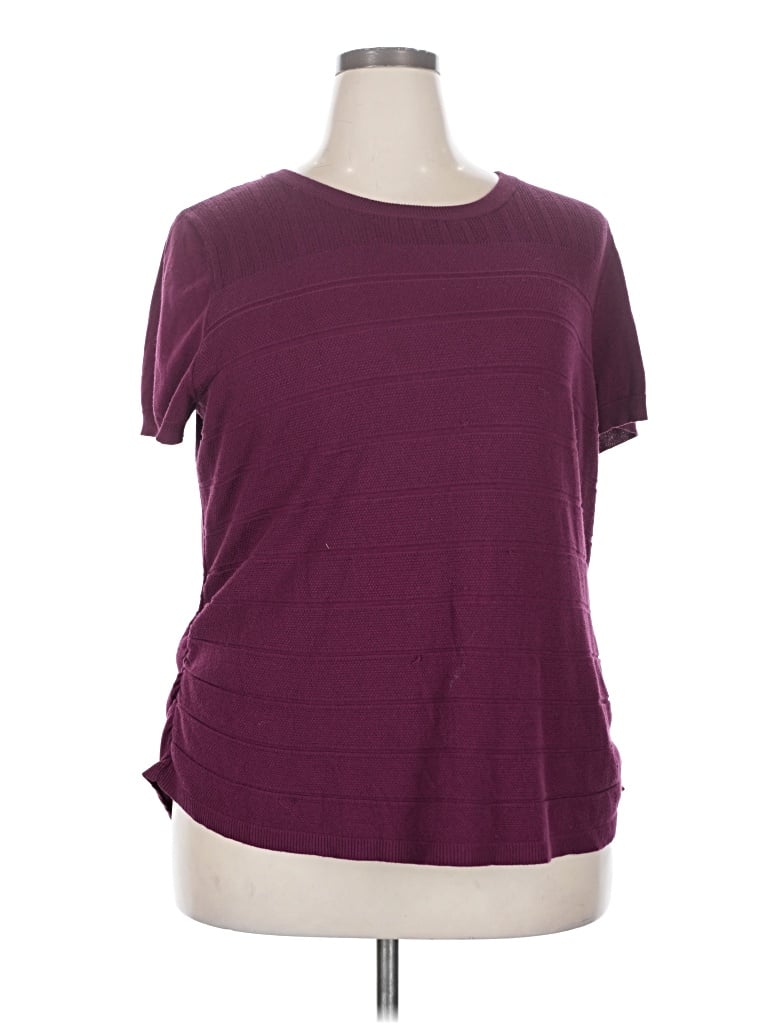 Pre-owned Lane Bryant Short Sleeve T-shirt In Purple