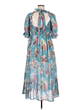 midi dress with tassels Bohemian Print Midi Dress with Tassel Detail