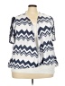 C established 1946 Chevron-herringbone Blue 3/4 Sleeve Blouse Size 22 - photo 1
