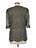 Damianou Metallic Silver 3/4 Sleeve Top Size M - photo 2
