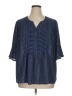 Catherines 100% Polyester Polka Dots Blue 3/4 Sleeve Blouse Size 16W - photo 1