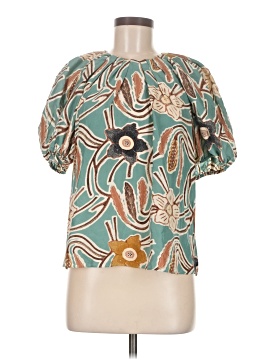 Ulla Johnson Short Sleeve Silk Top