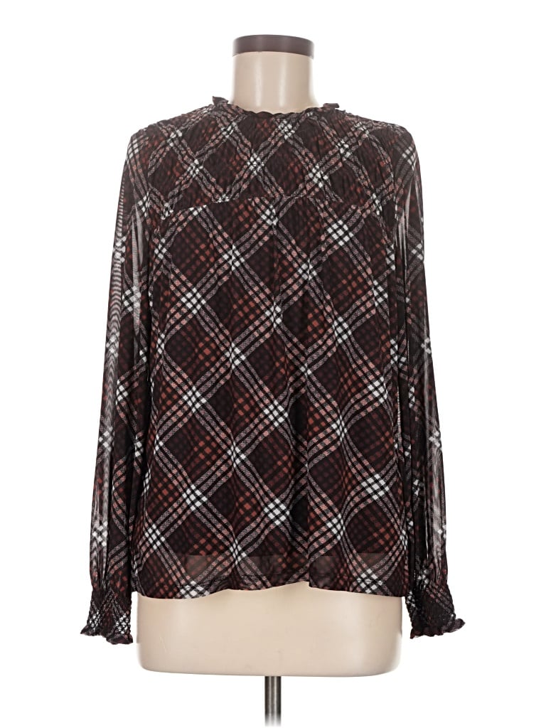 Pre-owned Maurices Long Sleeve Blouse In Brown