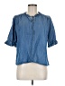 Draper James 100% Lyocell Blue Short Sleeve Blouse Size M - photo 1