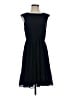Ann Taylor 100% Polyester Solid Blue Black Casual Dress Size 2 - photo 1