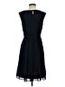 Ann Taylor 100% Polyester Solid Blue Black Casual Dress Size 2 - photo 2