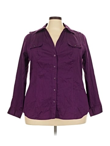Lane Bryant 3/4 Sleeve Button-Down Shirt (view 1)