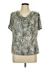 S. Levine Metallic Silver Short Sleeve Top Size L - photo 1