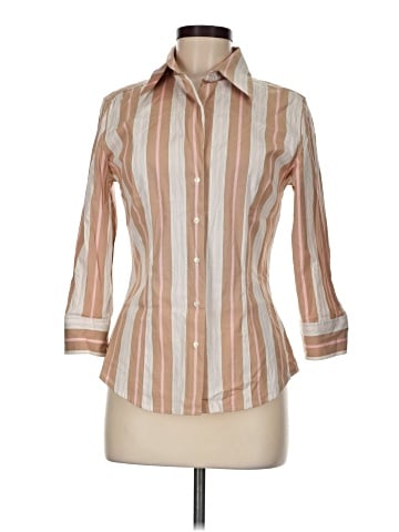 Express Design Studio 3/4 Sleeve Button-Down Shirt (view 1)