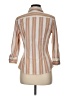 Express Design Studio Stripes Tan 3/4 Sleeve Button-Down Shirt Size M - photo 2