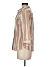 Express Design Studio Stripes Tan 3/4 Sleeve Button-Down Shirt Size M - photo 5