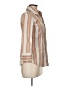 Express Design Studio Stripes Tan 3/4 Sleeve Button-Down Shirt Size M - photo 4