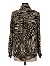 H&M 100% Polyester Animal Print Brown Long Sleeve Blouse Size 6 - photo 2