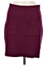 Flat White Solid Burgundy Casual Skirt Size M - photo 1