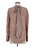 Zara Houndstooth Brown Long Sleeve Blouse Size M - photo 2