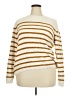 Chic Happens 100% Polyester Stripes Ivory Pullover Sweater Size 2X (estimated) - photo 1