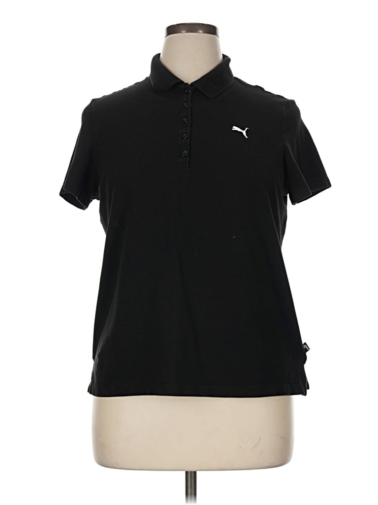 Pre-owned Puma Short Sleeve Polo Shirt In Black