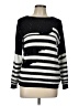 Frank Lyman Design 100% Cotton Stripes Silver Pullover Sweater Size L - photo 1