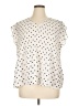 Adrianna Papell 100% Polyester Polka Dots Ivory Short Sleeve Blouse Size XL - photo 1