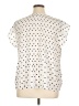 Adrianna Papell 100% Polyester Polka Dots Ivory Short Sleeve Blouse Size XL - photo 2