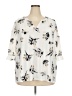 MELLODAY Floral Ivory 3/4 Sleeve Blouse Size 2X - photo 1