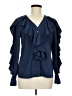 Shein Blue Long Sleeve Blouse Size 6 - photo 1
