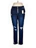 Aveology Solid Blue Jeans Size 16 Plus - photo 1