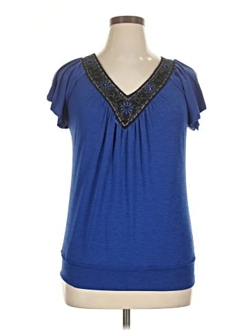 Wrapper Short Sleeve Top (view 1)