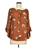Everly 100% Rayon Brown 3/4 Sleeve Blouse Size M - photo 1