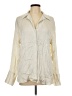 Gap 100% Rayon Metallic Ivory Long Sleeve Blouse Size L (tall) - photo 1
