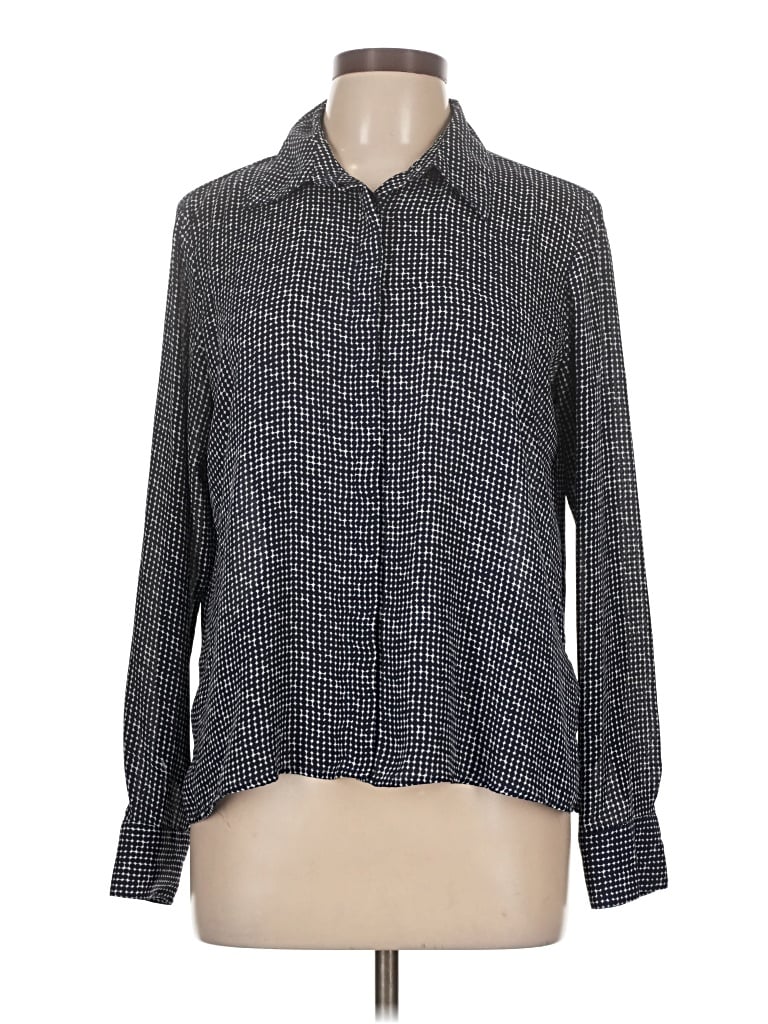 Pre-owned Chaps Long Sleeve Blouse In Gray