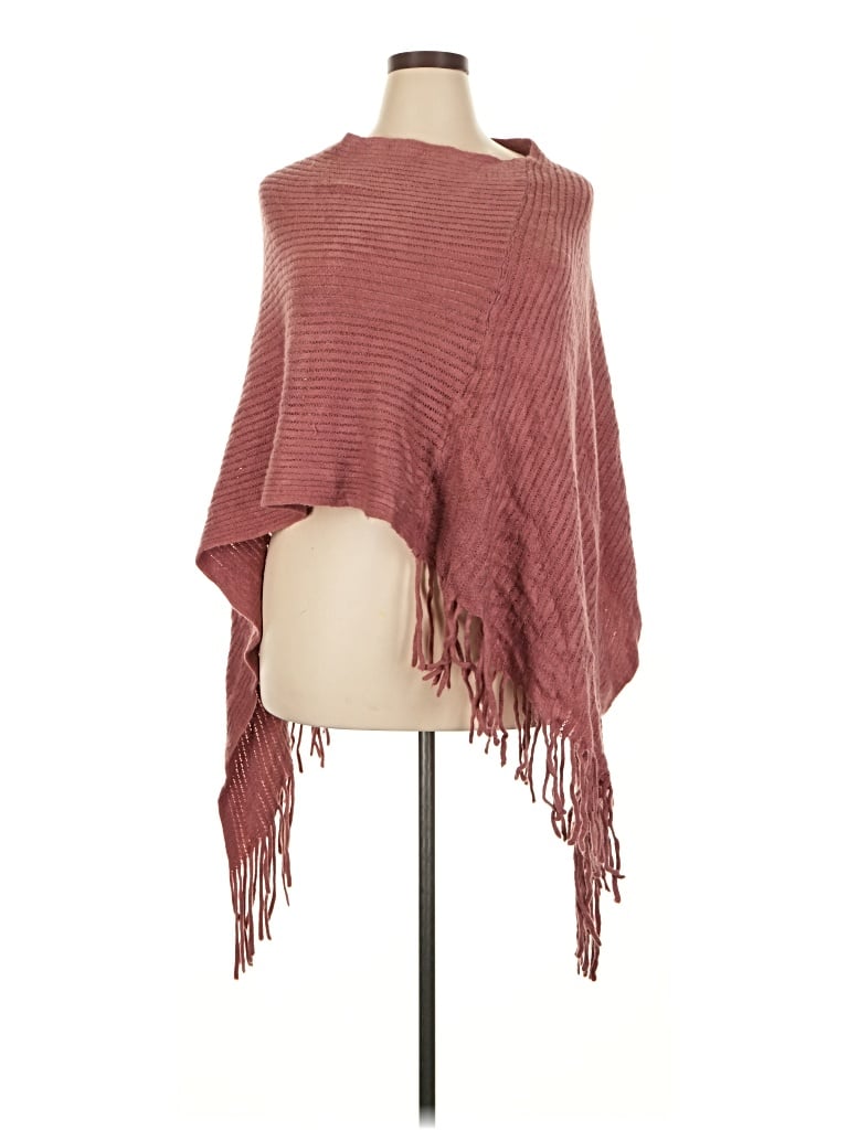 Pre-owned Unbranded Poncho In Burgundy