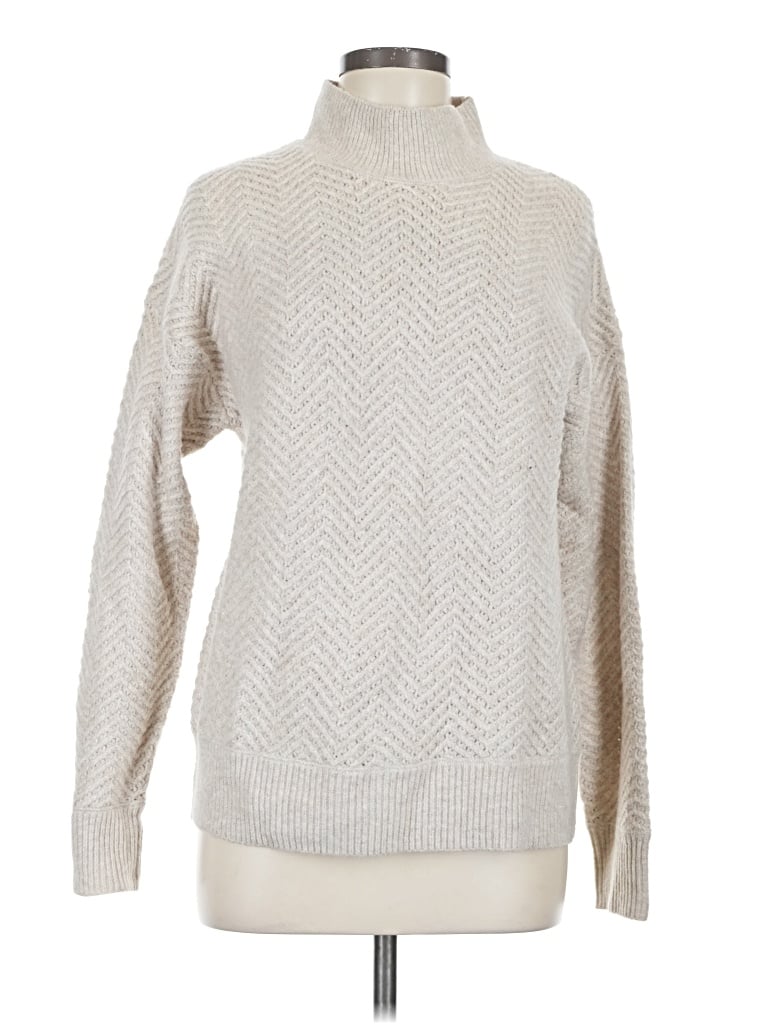 Pre-owned Evereve Turtleneck Sweater In Silver