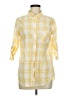 Forever 21 100% Cotton Plaid Yellow 3/4 Sleeve Button-Down Shirt Size M - photo 1