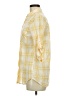 Forever 21 100% Cotton Plaid Yellow 3/4 Sleeve Button-Down Shirt Size M - photo 5