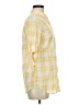 Forever 21 100% Cotton Plaid Yellow 3/4 Sleeve Button-Down Shirt Size M - photo 4