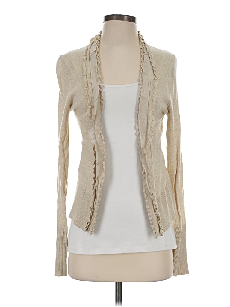 Pre-owned Banana Republic Factory Store Cardigan Sweater In Tan