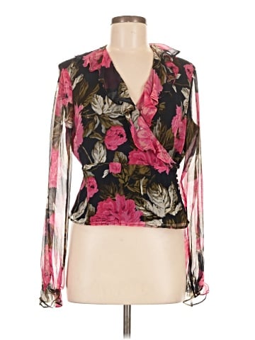 AK Anne Klein Long Sleeve Silk Top (view 1)