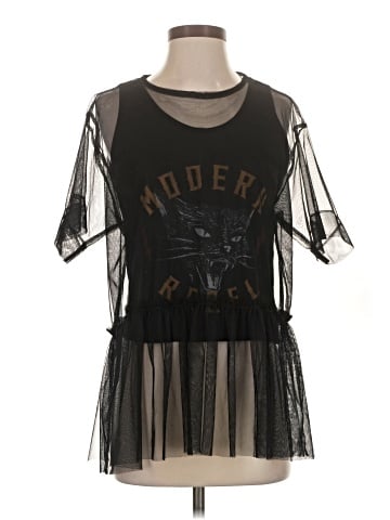 Zara W&B Collection Short Sleeve Top (view 1)