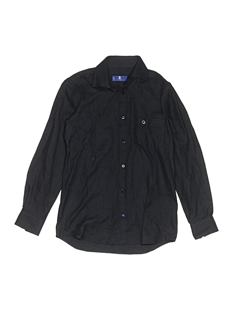 Pre-owned Assorted Brands Kids' Long Sleeve Button Down Shirt In Black