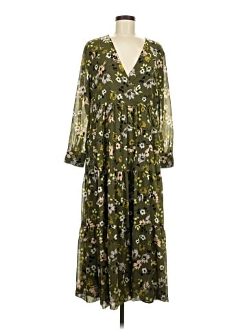 Madewell Cinch-Waist Tiered Midi Dress in Wildblooms (view 1)